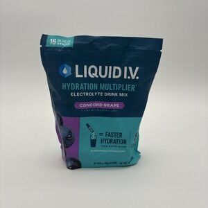 Liquid Hydration Multiplier Electrolyte Drink Mix 16 Sticks Concord Grape New